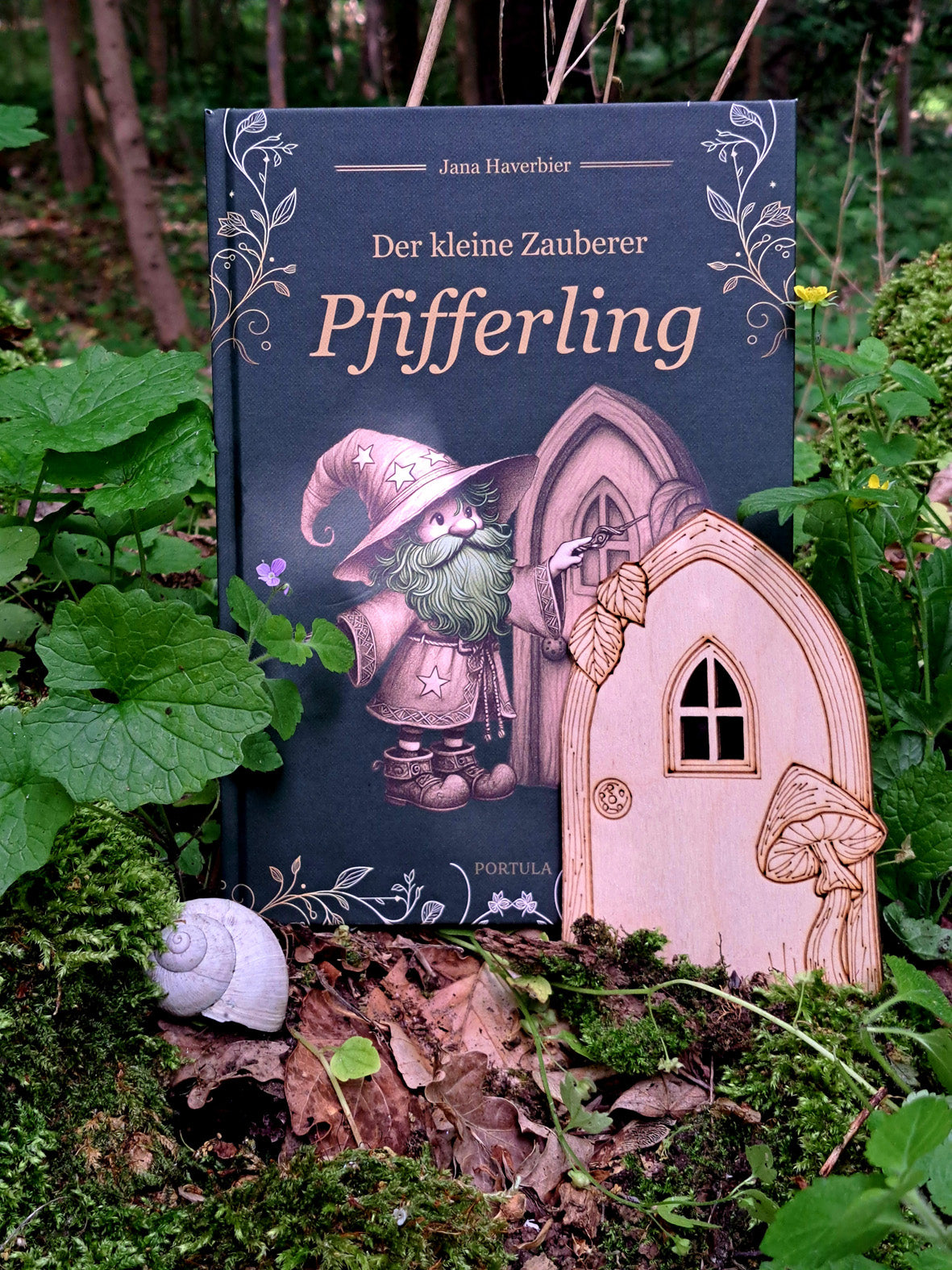 Angebot: Der kleine Zauberer Pfifferling plus Zaubertür aus Holz